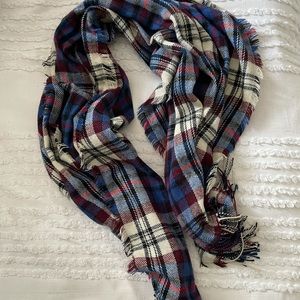 Madewell Blue Plaid Scarf
